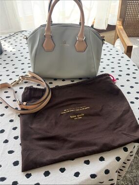 kate spade Gray and Tan Leather Dome Crossbody Bag